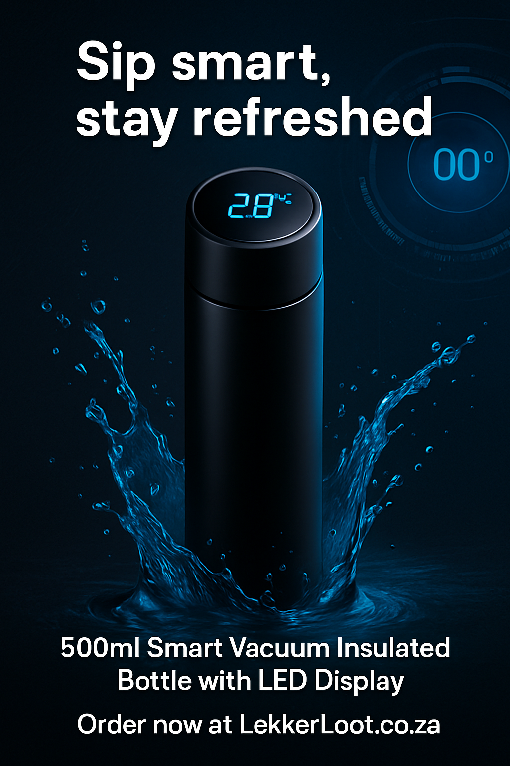 500ml Smart Vacuum Insulated Water Bottle with LED Temperature Display